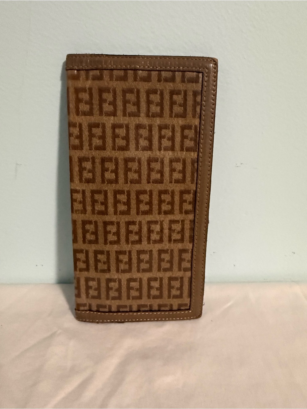 Faux-Designer Brown Patterned Women’s Wallet